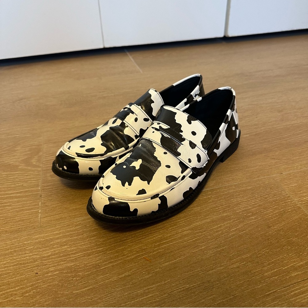 5 for $25 SHEIN Cow Print Faux Leather Penny Loafers